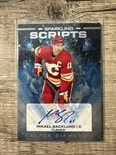 2024-25 Upper Deck Black Diamond Sparkling Scripts Mikael Backlund #SS-MB card