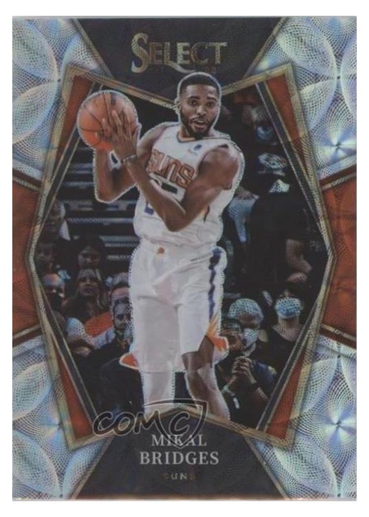 2021-22 Panini Select Base Set Mikal Bridges Scope Prizm #147 card