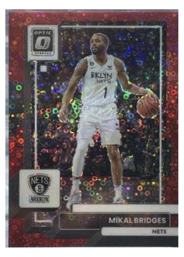 2022-23 Donruss Optic Base Set Mikal Bridges Fast Break Red #108 card