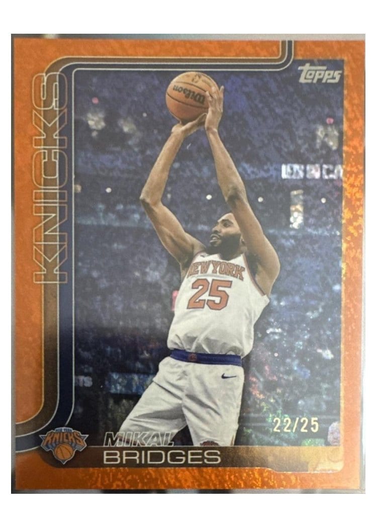 2025-26 Topps Base Set Mikal Bridges Holo Orange Foil #18 card