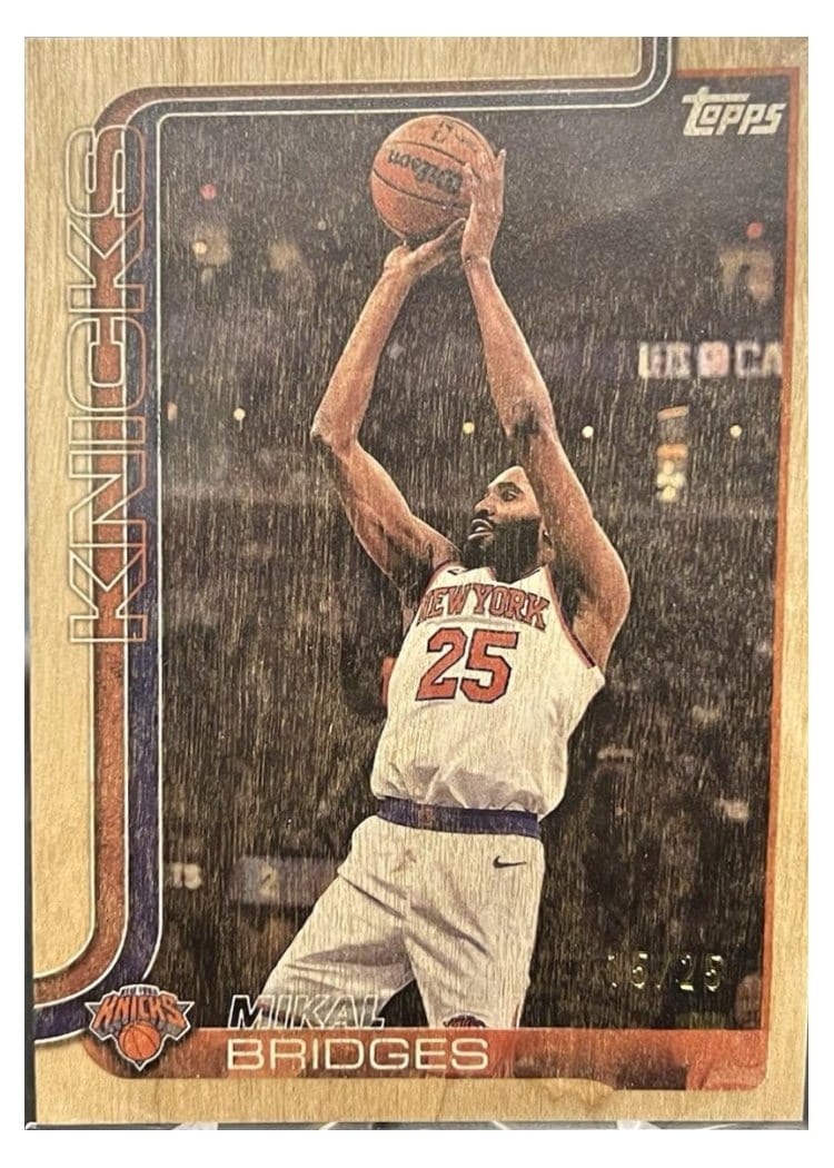 2025-26 Topps Base Set Mikal Bridges Wood #18 card