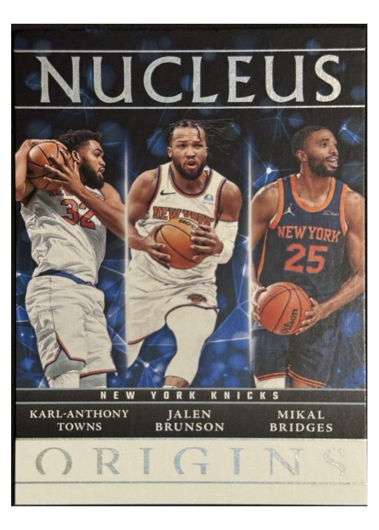 2024-25 Panini Origins Nucleus Set Mikal Bridges/Jalen Brunson/Karl-Anthony Towns #10 card