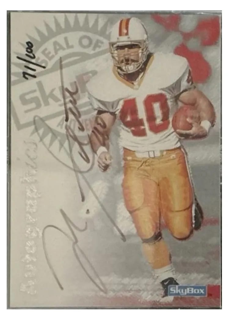 1997 Skybox Premium Autographics Mike Alstott card