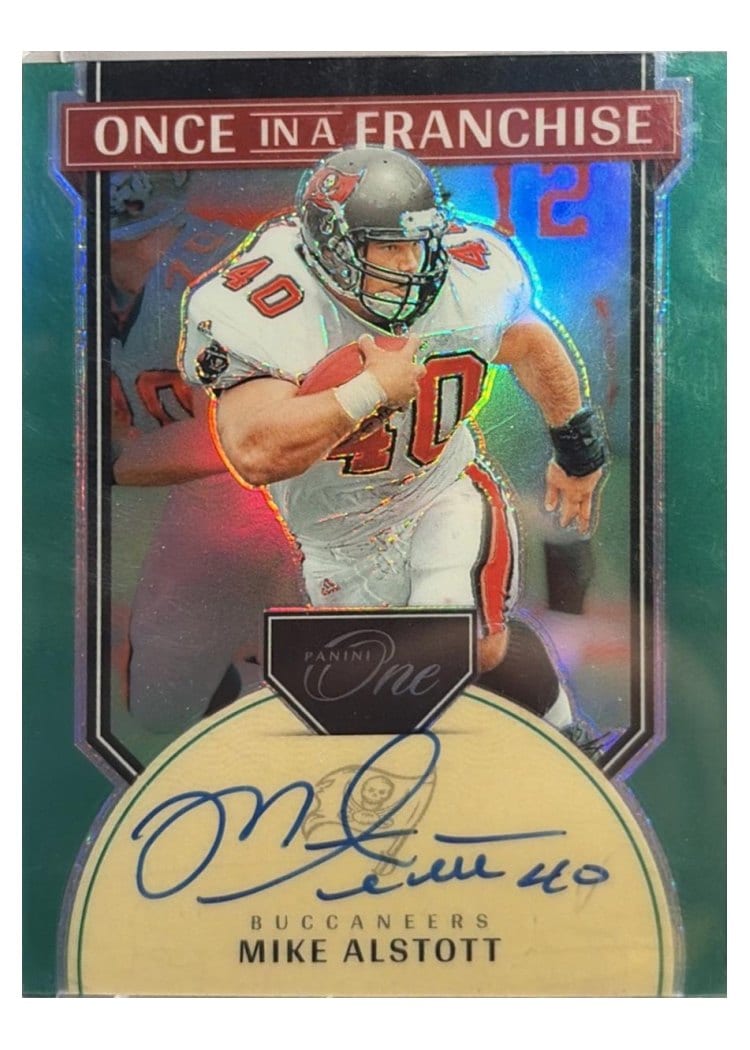 2024 Panini One Once in a Franchise Autographs Mike Alstott Green Once in a Franchise Autograph #343 card