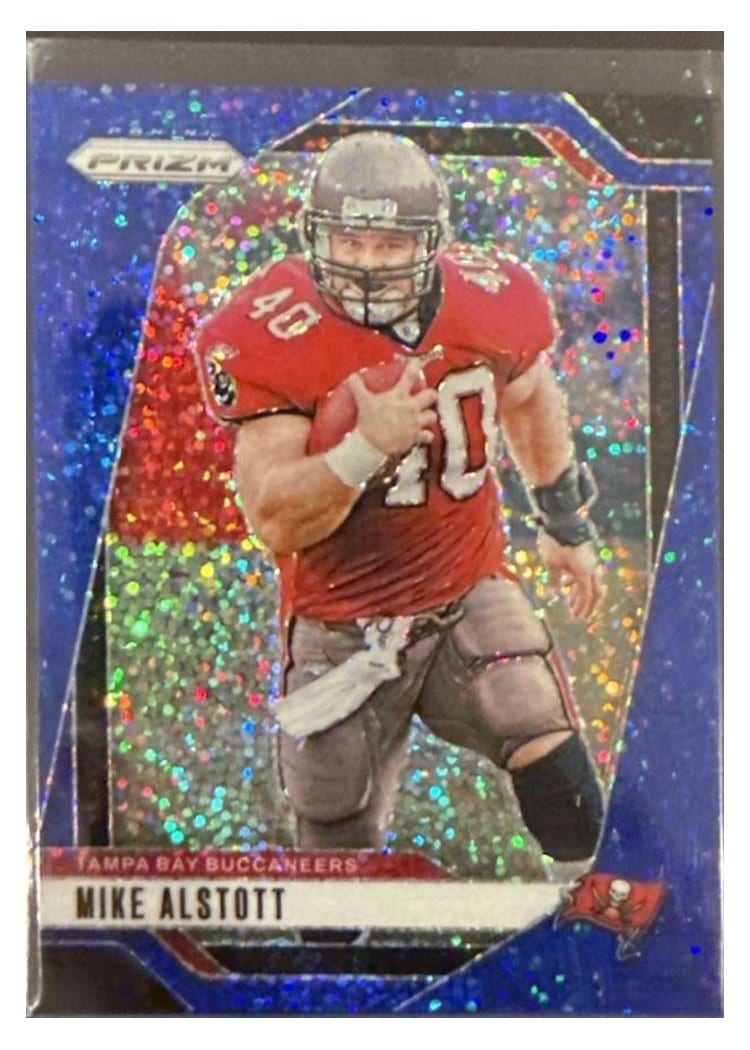 2024 Panini Prizm Base Set Mike Alstott Blue Sparkle #275 card