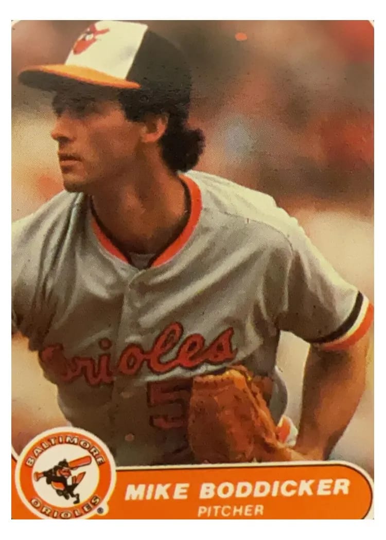 1986 Fleer Mini Mike Boddicker #57 card