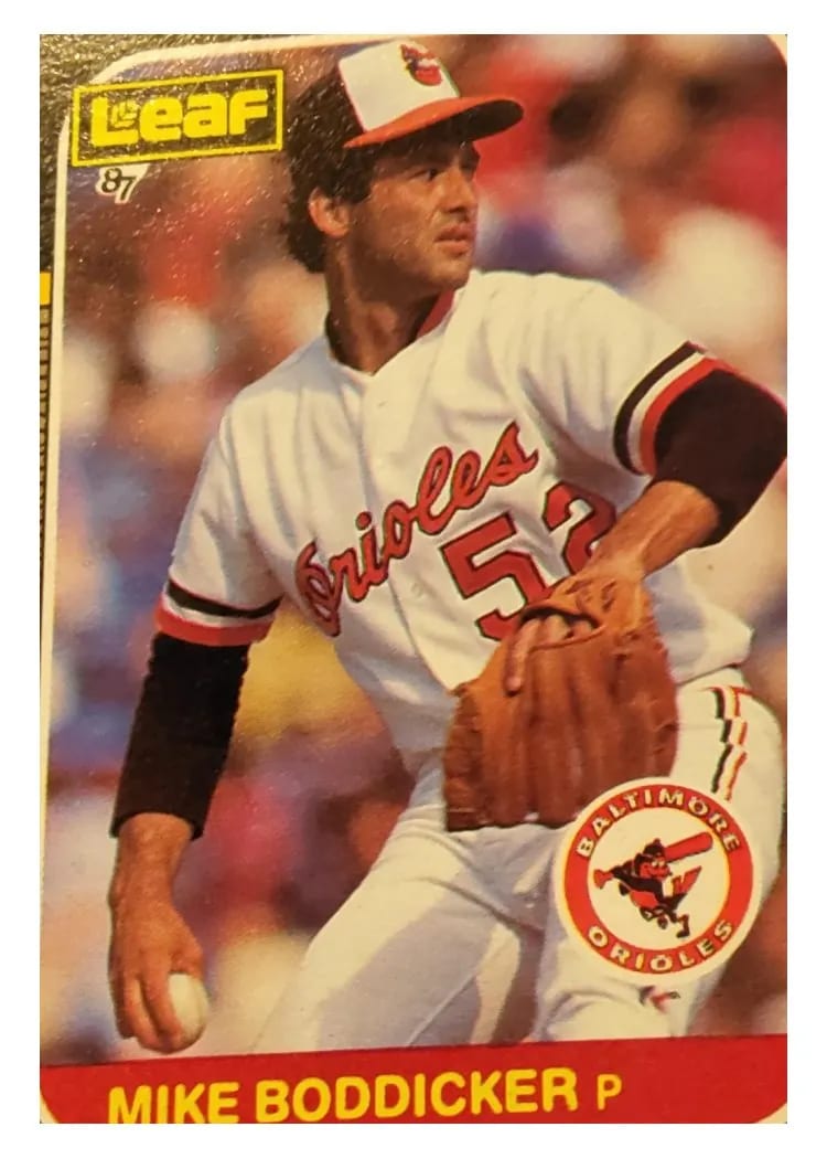 1987 Leaf Mike Boddicker #76 card