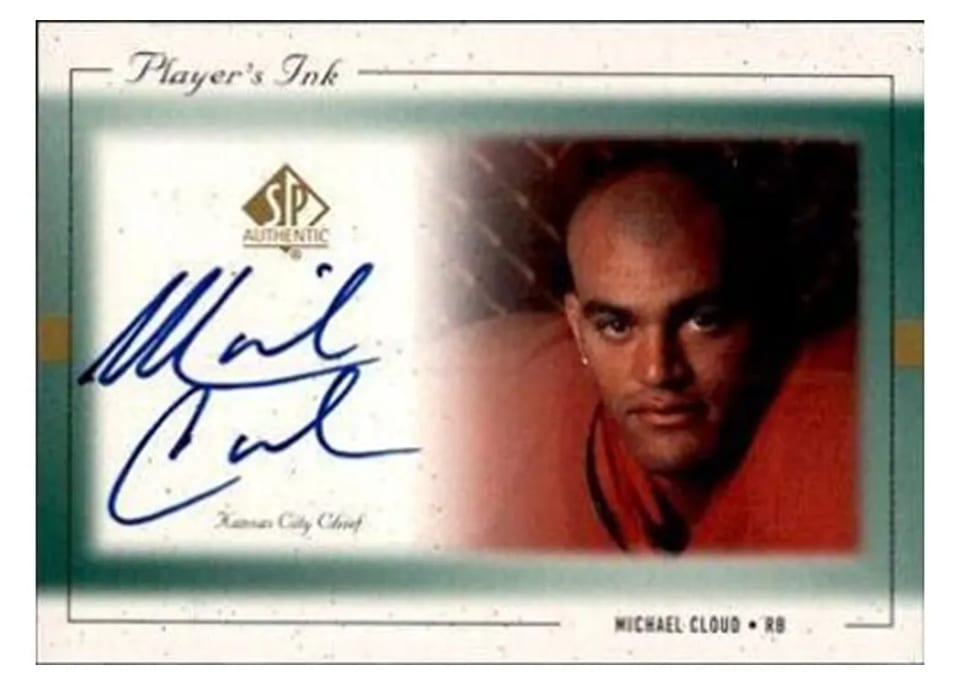 1999 SP Authentic Player's Ink Mike Cloud Green #CL-A card