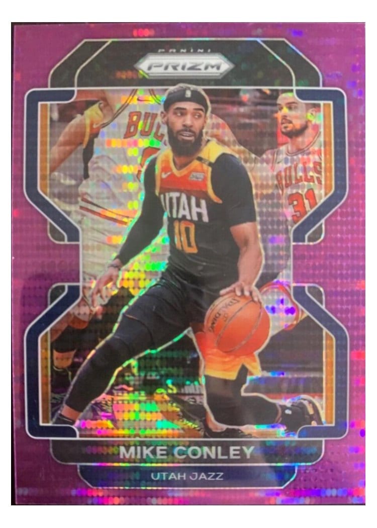 2021-22 Panini Prizm Base Set Mike Conley Purple Pulsar Prizm #117 card