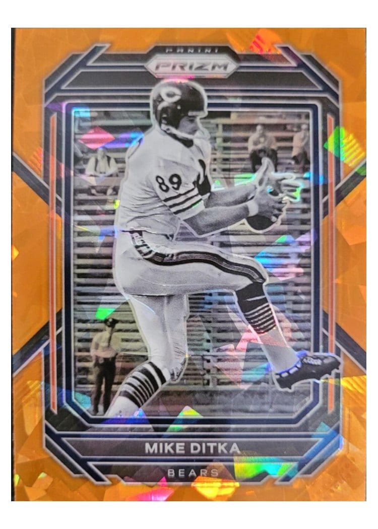 2022 Panini Prizm Base Set Mike Ditka Orange Ice #55 card