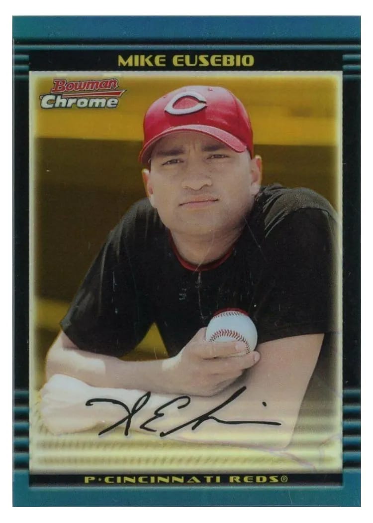 2002 Bowman Chrome Draft Picks Mike Eusebio Gold Refractor #5 card