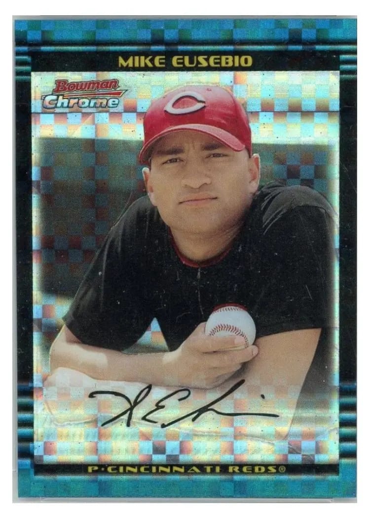 2002 Bowman Chrome Draft Picks Mike Eusebio Xfractor #5 card