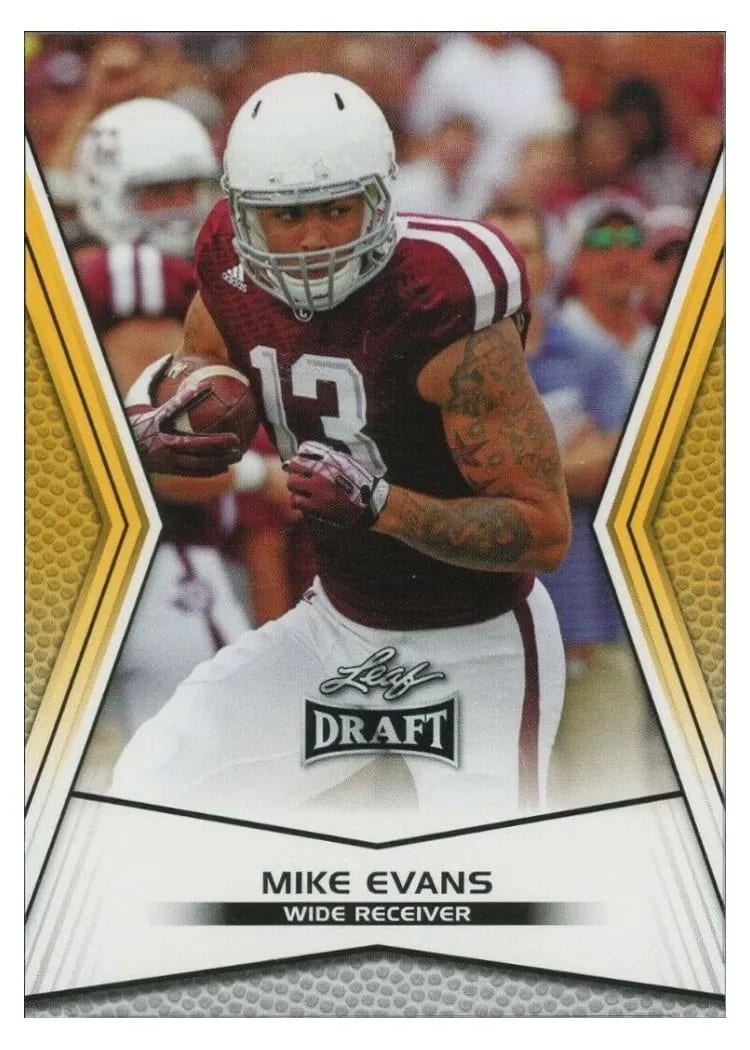 2014 Leaf Draft Mike Evans Gold #42 card