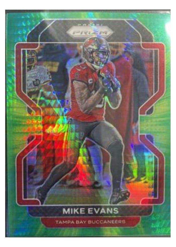 2021 Panini Prizm Base Set Mike Evans Green Shimmer #290 card
