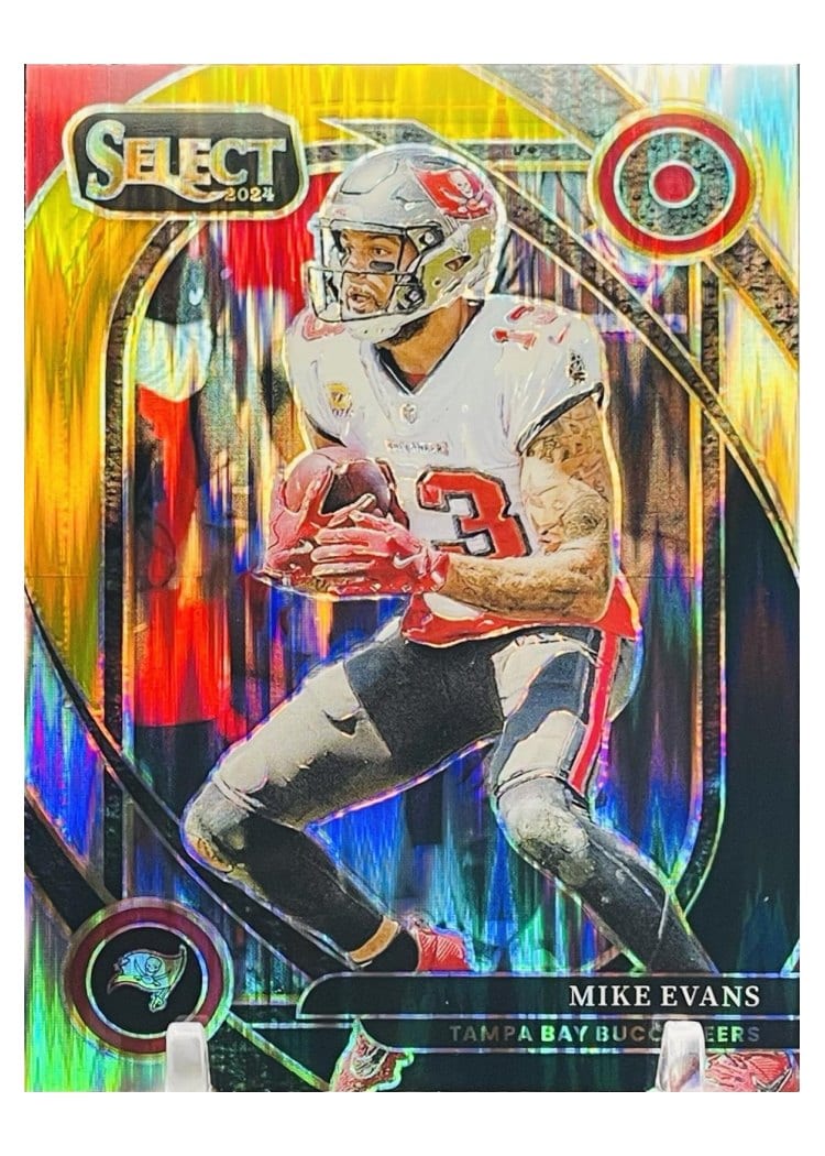 2024 Panini Select Base Set Mike Evans Black Gold Prizm Shock #283 card