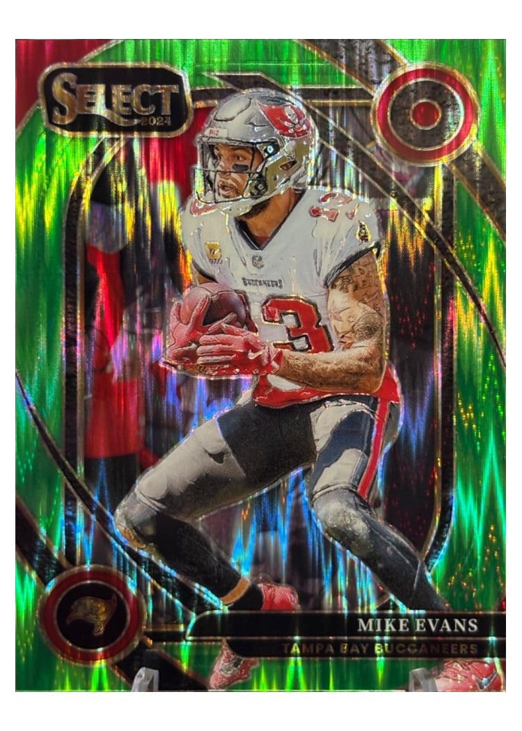 2024 Panini Select Base Set Mike Evans Neon Green Prizm Shock #283 card