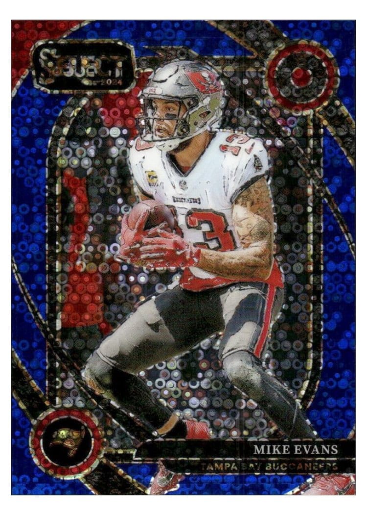 2024 Panini Select Base Set Mike Evans Blue Disco Prizm #283 card
