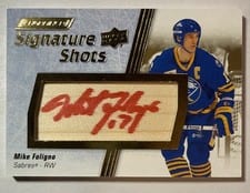 2024-25 Upper Deck Engrained Icons Signature Shots Manufactured Stick Relics Mike Foligno #SS-MO card