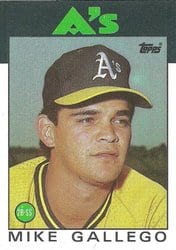 1986 Topps Base Set Mike Gallego #304 card