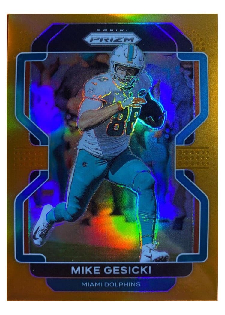 2021 Panini Prizm Base Set Mike Gesicki Orange Prizm #106 card