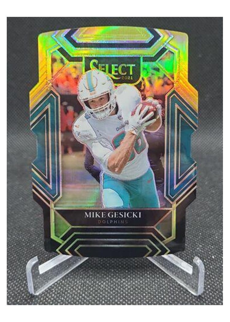 2021 Panini Select Base Set Mike Gesicki Black Gold Die Cut #222 card
