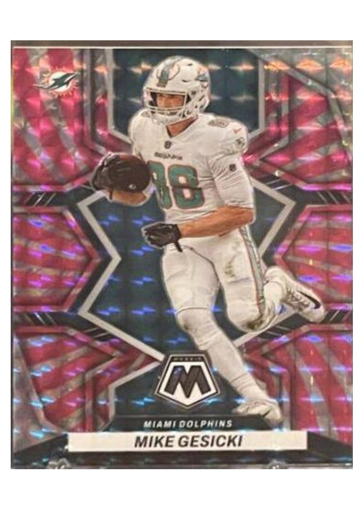 2022 Panini Mosaic Base Set Mike Gesicki Pink Swirl #123 card