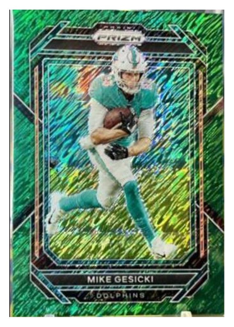 2022 Panini Prizm Base Set Mike Gesicki Green Shimmer #182 card