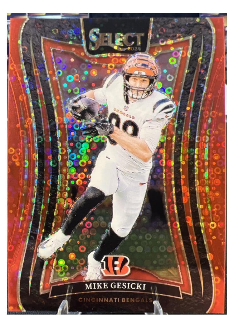 2024 Panini Select Base Set Mike Gesicki Red Disco Prizm #365 card