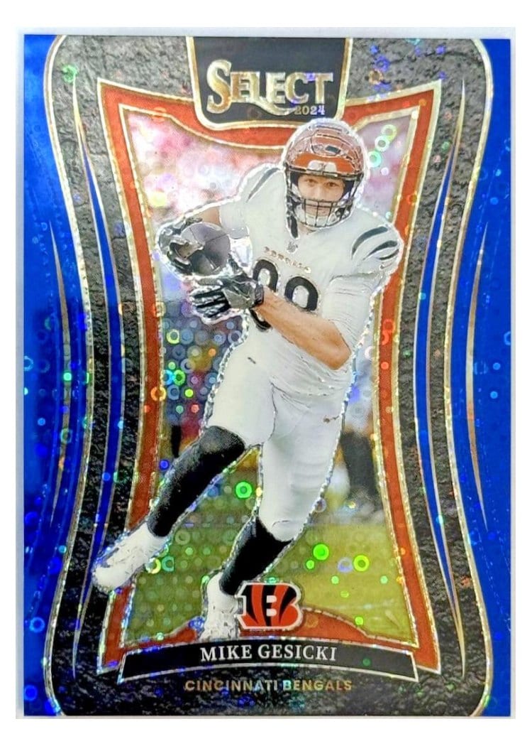 2024 Panini Select Base Set Mike Gesicki Blue Disco Prizm #365 card