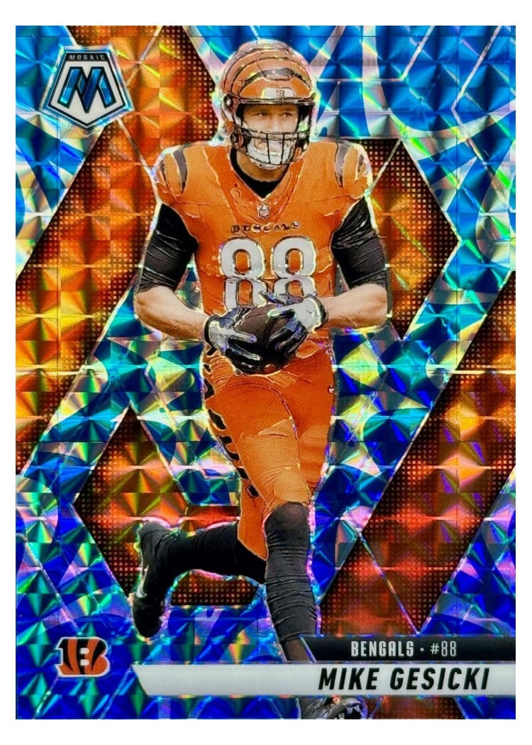 2025 Panini Mosaic Base Set Mike Gesicki Reactive Blue #36 card