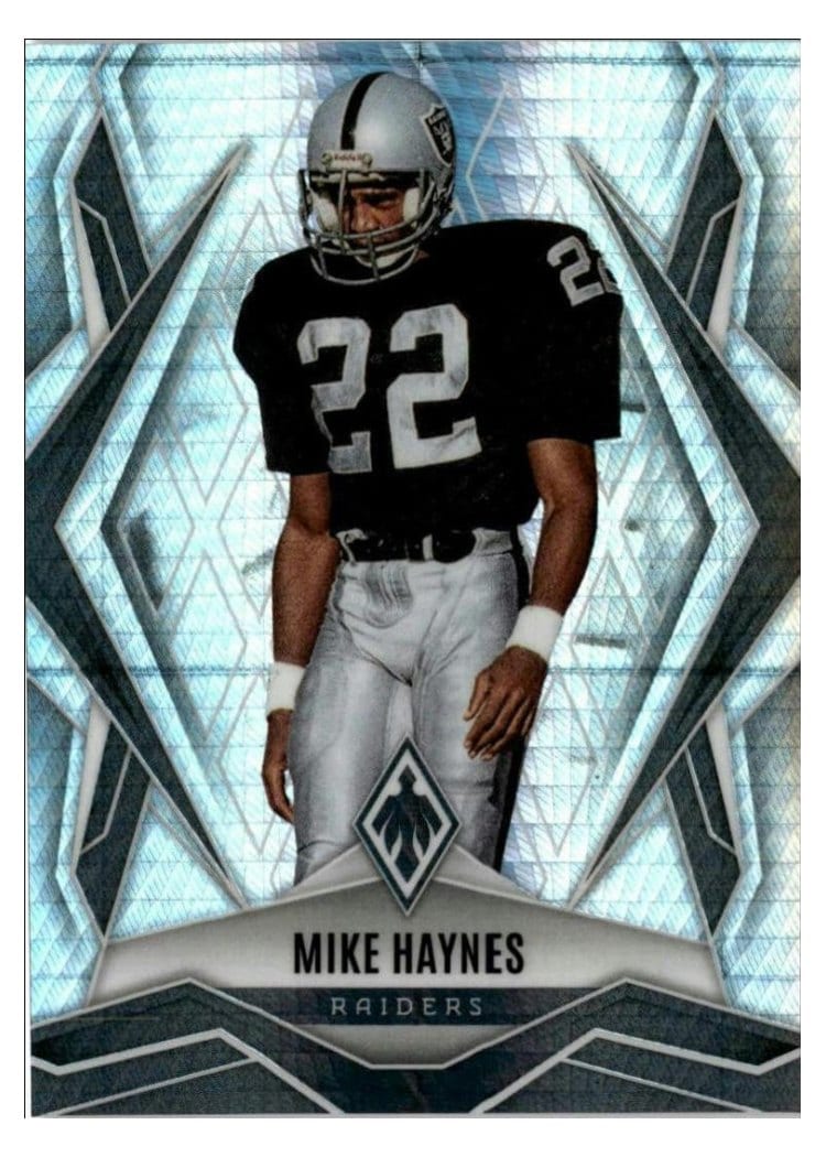 2025 Panini Phoenix Base Set Mike Haynes Silver Hyper #47 card