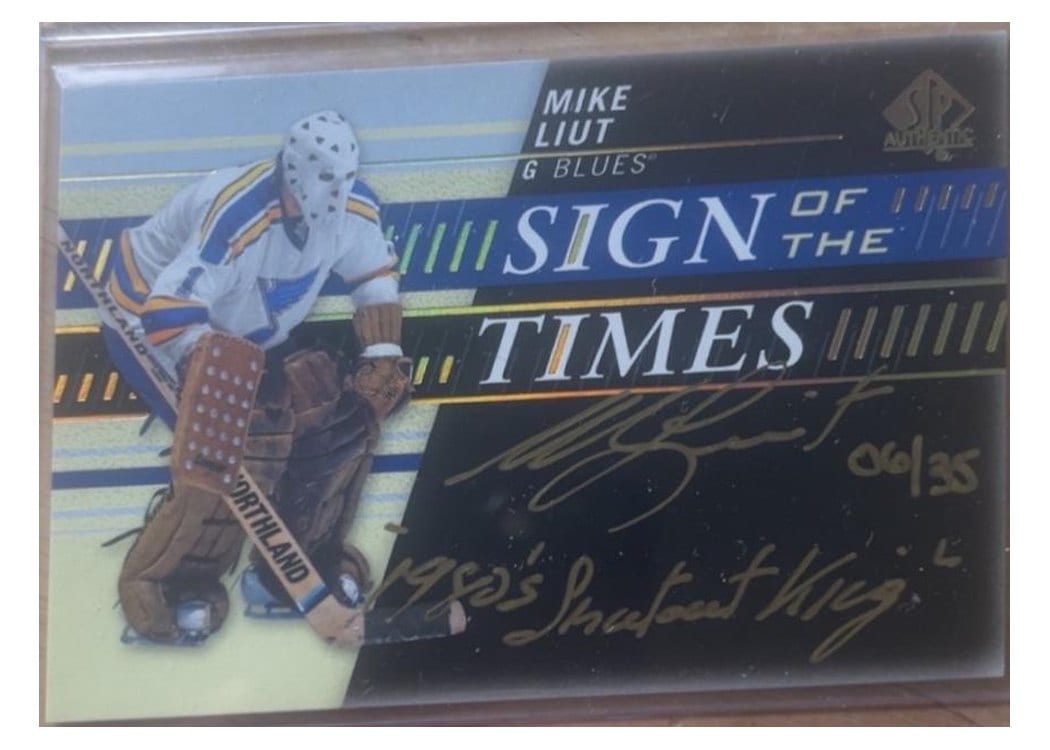 2019-20 SP Authentic Sign of the Times Mike Liut #SOTT-ML card