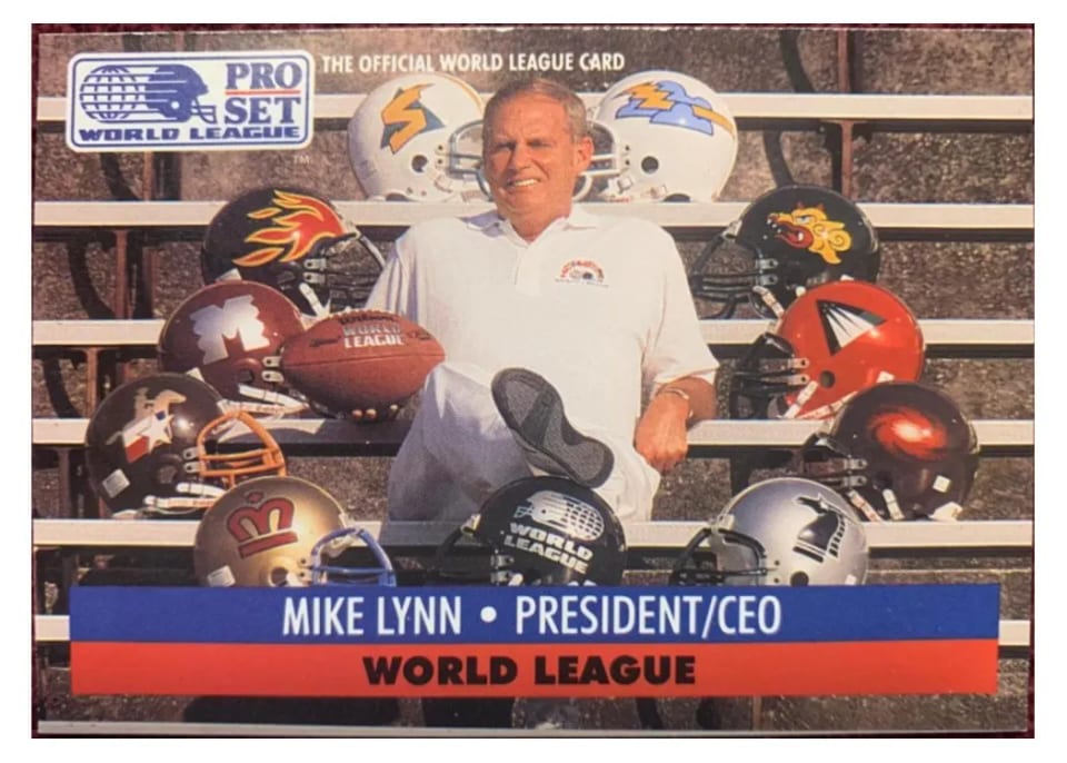1991 Pro Set Wlaf Inserts Mike Lynn #1 card