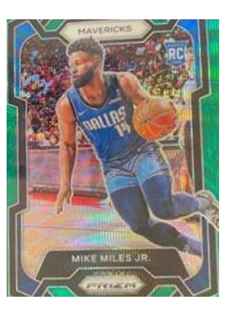 2023-24 Panini Prizm Base Set Mike Miles Jr. Green Wave #295 card