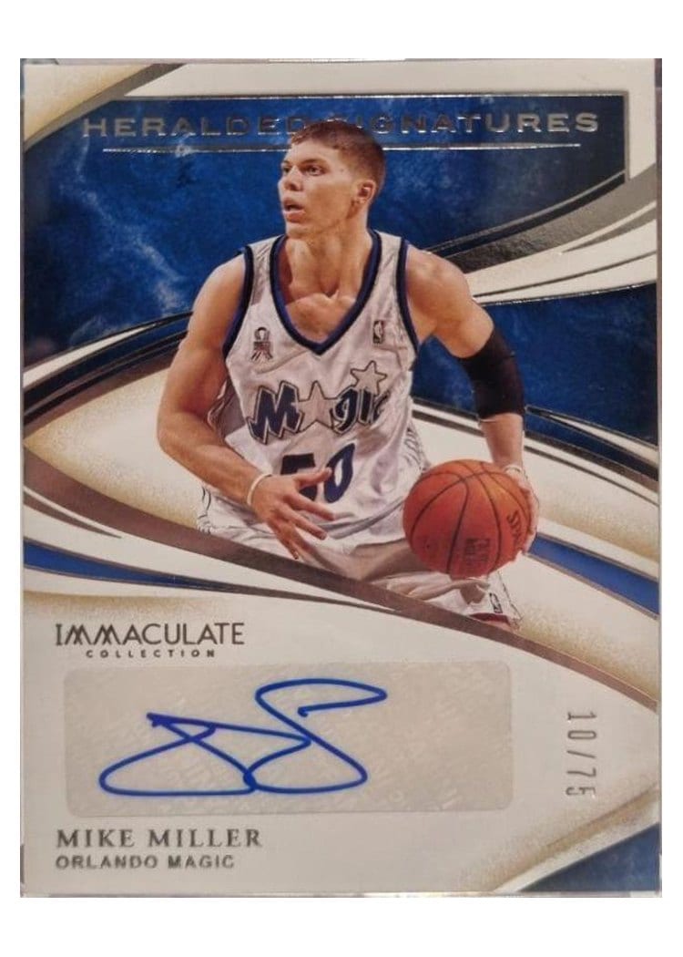 2019 Panini Immaculate Collection Heralded Signatures Mike Miller #HS-MML card