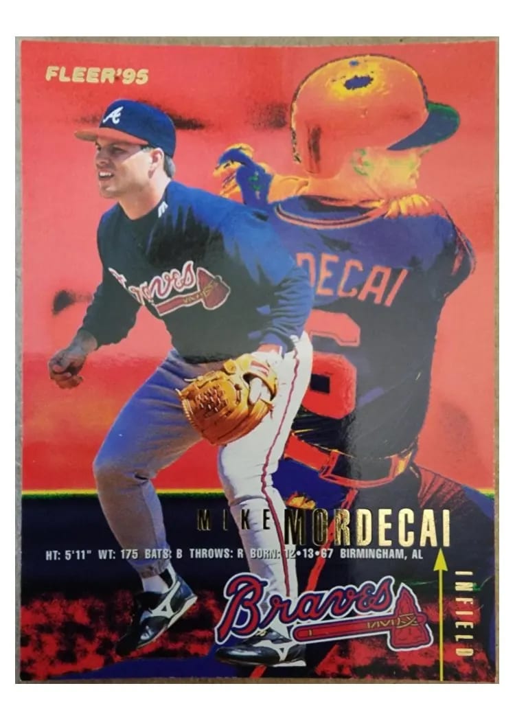 1995 Fleer Update Mike Mordecai #U-92 card