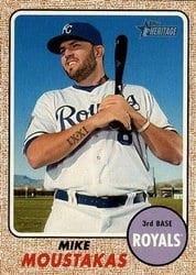 2017 Topps Heritage Base Set Mike Moustakas #387 card