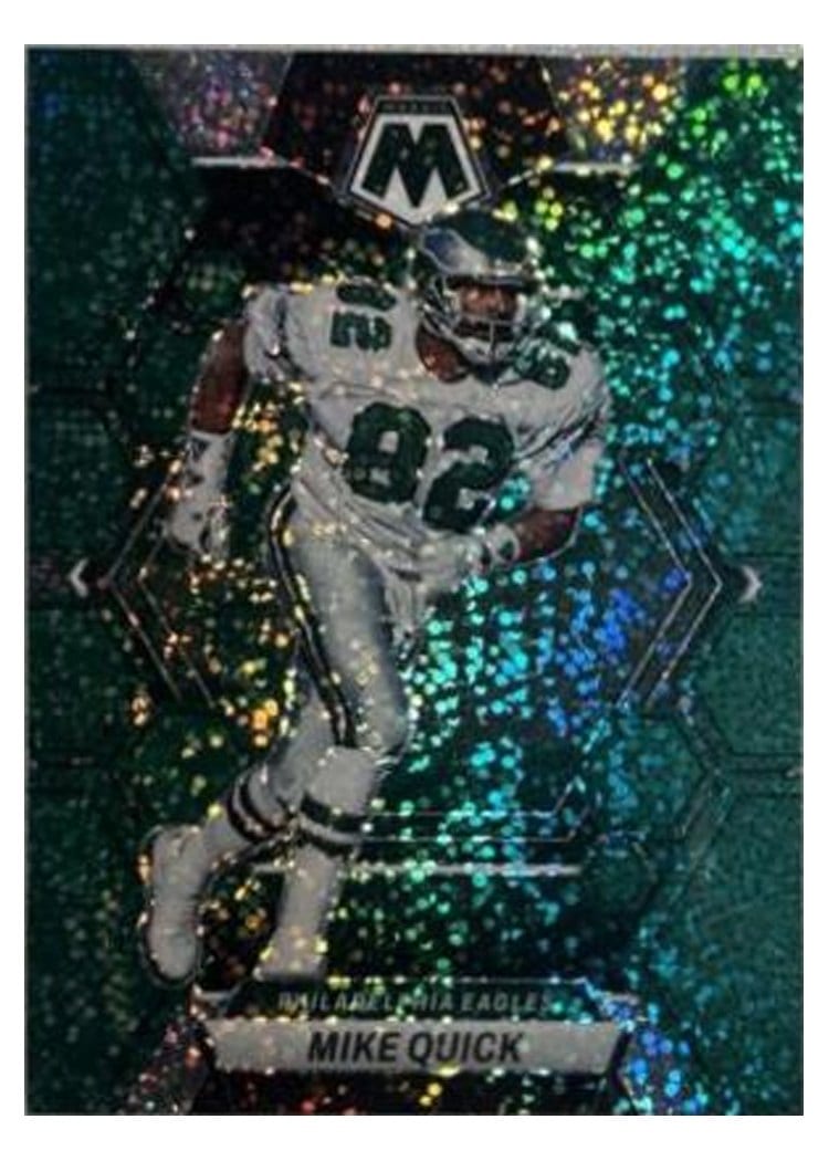 2023 Panini Mosaic Base Set Mike Quick Green Sparkle #200 card