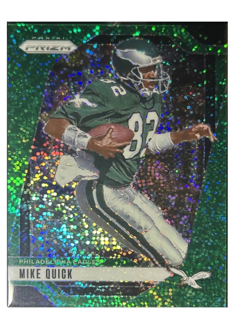 2024 Panini Prizm Base Set Mike Quick Green Sparkle #238 card