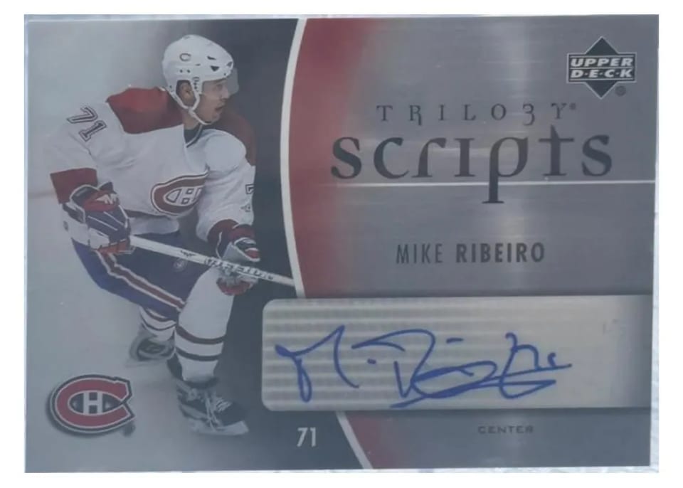 2006 Upper Deck Trilogy Scripts Mike Ribeiro #TS-MR card