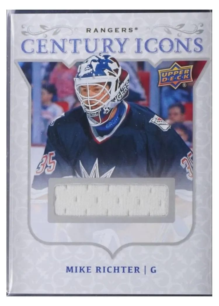 2025-26 Upper Deck New York Rangers Centennial Century Icon Relics Mike Richter #CI-MR card