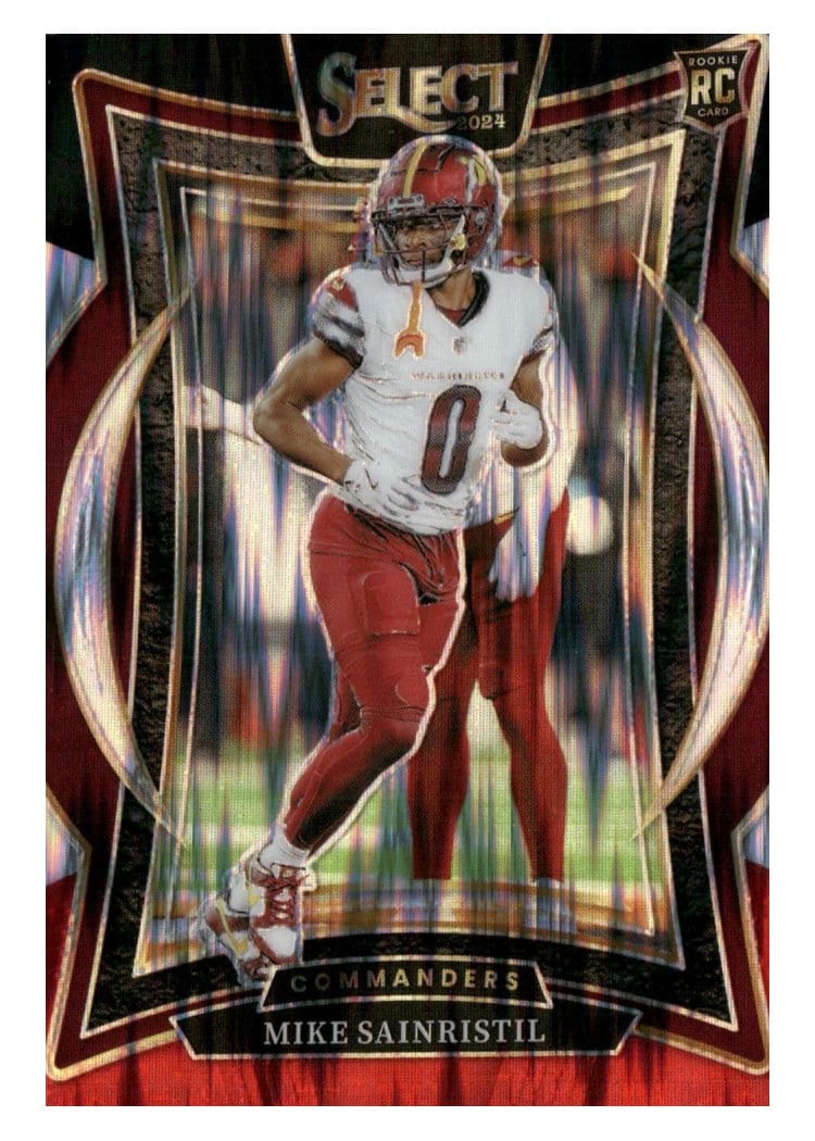 2024 Panini Select Base Set Mike Sainristil Black Red Prizm Shock #76 card