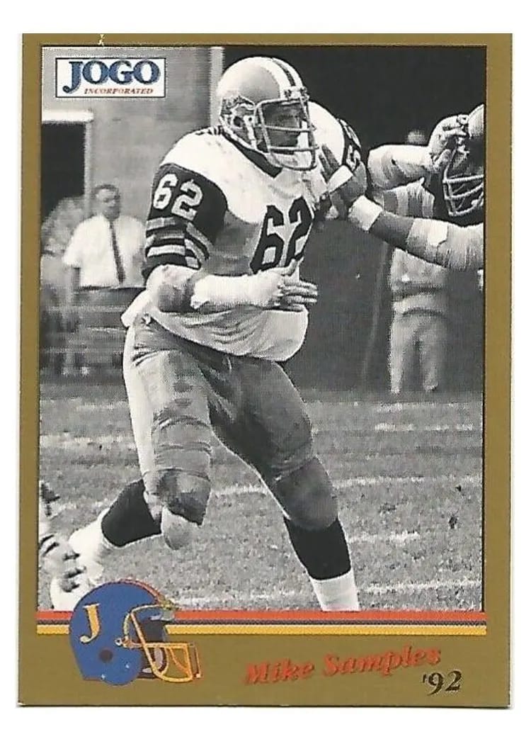 1992 Jogo CFL Missing Years Mike Samples #9A card
