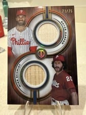 2025 Topps Tribute Dual-Player Relics Mike Schmidt / Bryce Harper #TPDR-HS card