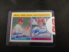 2025 Topps Heritage Real One Dual Autographs Mike Schmidt / Steve Carlton #RODA-CS card