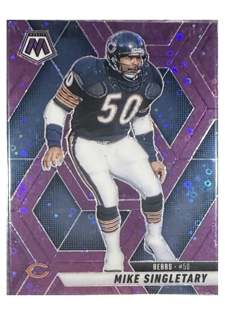 2025 Panini Mosaic Base Set Mike Singletary No Huddle Purple #153 card