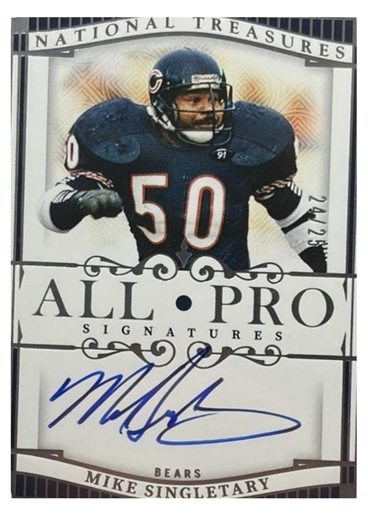 2025 Panini National Treasures All-Pro Signatures Mike Singletary #13 card