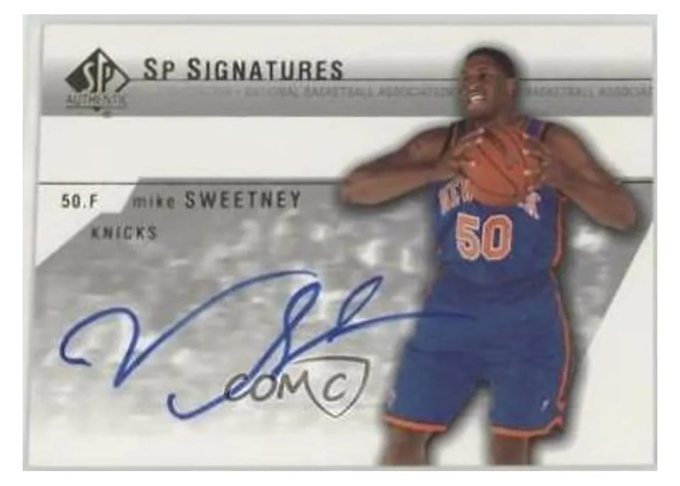 2003 SP Authentic Signatures Mike Sweetney #MS-A card
