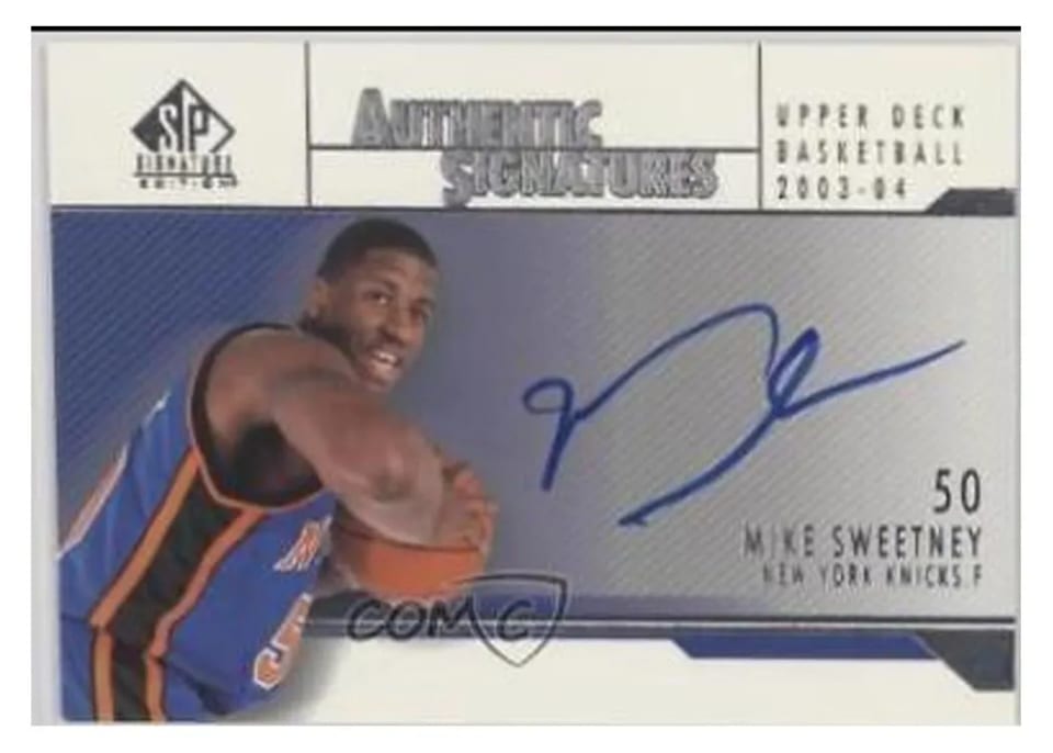 2003 SP Signature Authentic Signature Mike Sweetney #AS-MS card