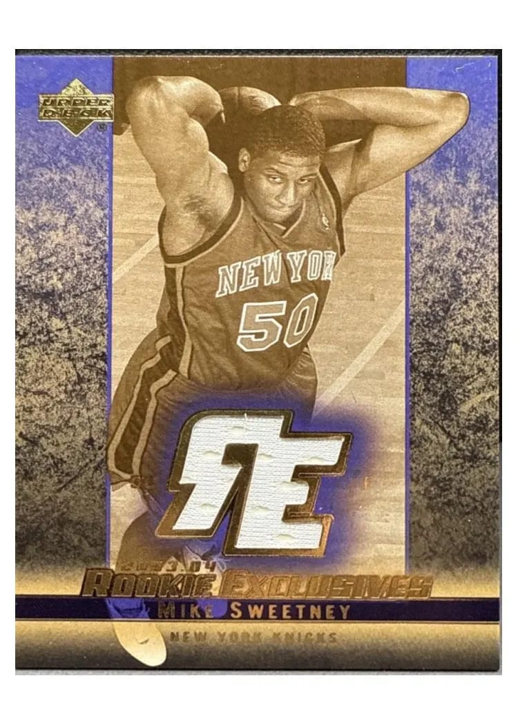 2003 Upper Deck Rookie Exclusives Jersey Mike Sweetney #J24 card